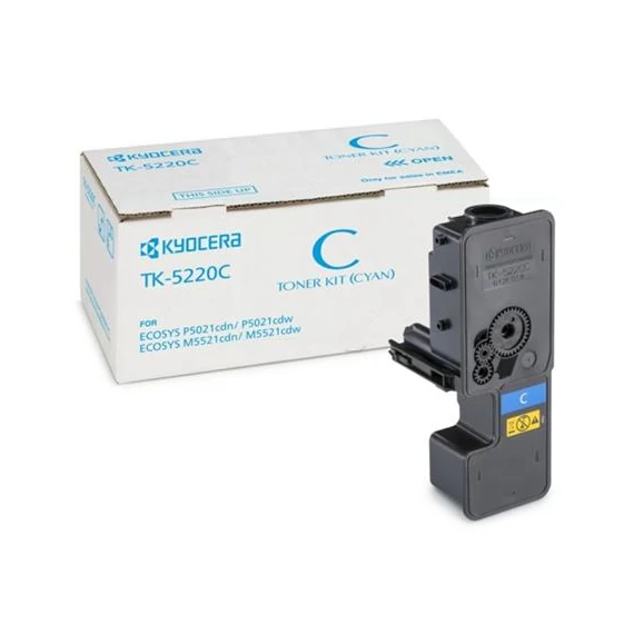 TK5220C Lézertoner P5021cdn, P5021cdw, M5521cdn, M5521cdw nyomtatókhoz, KYOCERA, cián, 1,2k