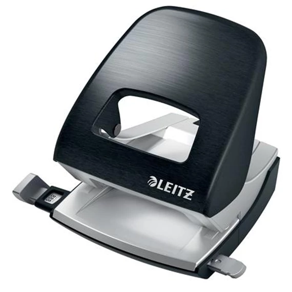 Lyukasztó, kétlyukú, 30 lap, fém, LEITZ 