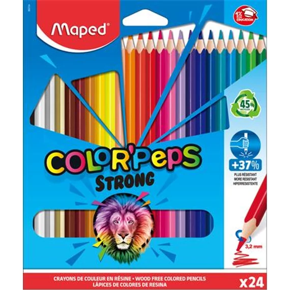 Színes ceruza készlet, háromszögletű, MAPED 