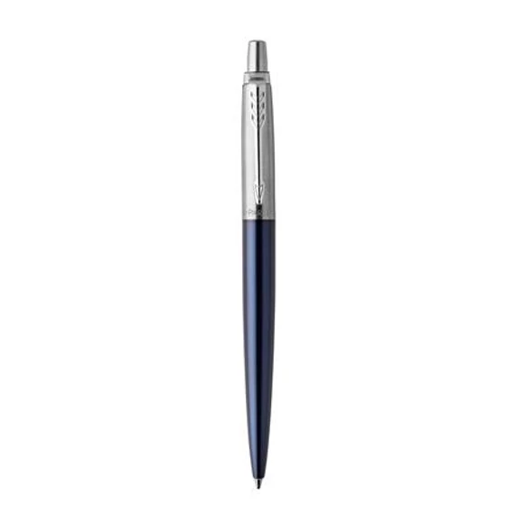 Golyóstoll, 0,7 mm, ezüst színű klip, royal kék tolltest, PARKER, 