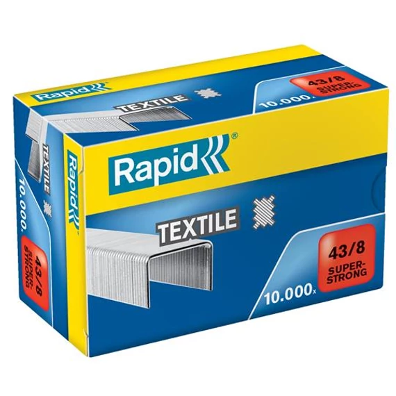 Tűzőkapocs, 43/8, horganyzott, textil, RAPID 