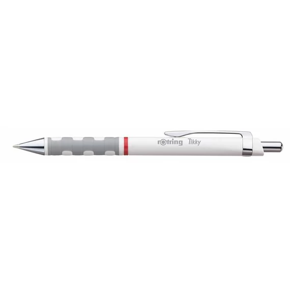 Golyóstoll, 0,8 mm, nyomógombos, fehér tolltest, ROTRING 
