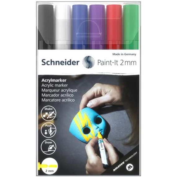 Dekormarker készlet, akril, 2 mm, SCHNEIDER 