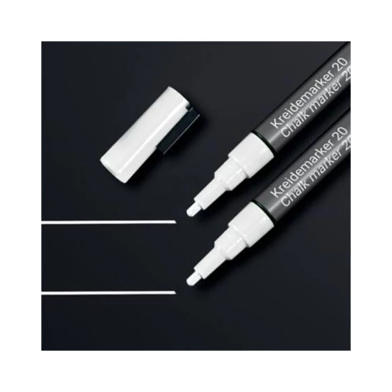 Folyékony krétamarker, kúpos hegy, 1-2 mm SIGEL, fehér