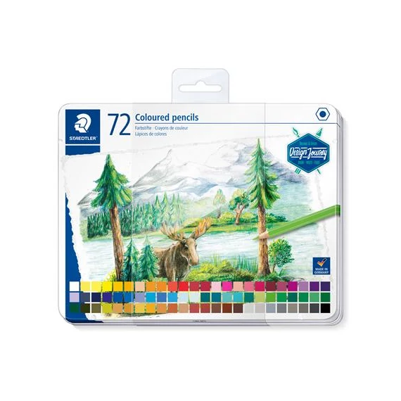 Színes ceruza készlet, hatszögletű, fémdobozos, STAEDTLER 