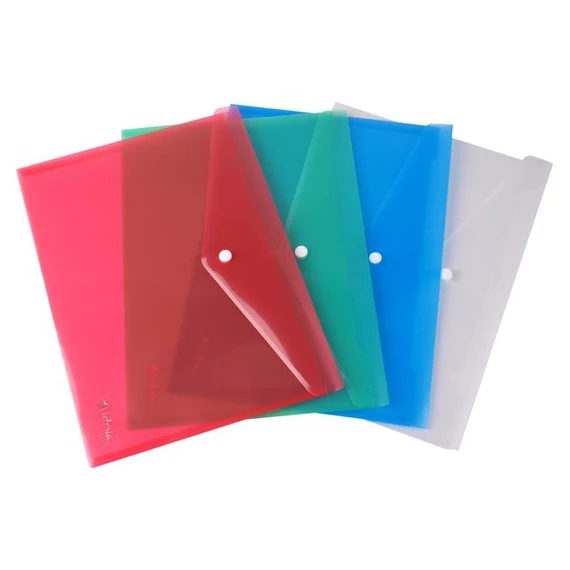 Irattartó tasak, A4, PP, patentos, VICTORIA OFFICE, piros