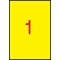 Etikett, 210x297 mm, színes, APLI, sárga, 100 etikett/csomag