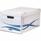 Csapófedeles archiválókonténer, karton, nagy, FELLOWES &quot;Bankers Box Basic&quot;, kék-fehér - 5db