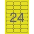 Etikett, 64x33,9 mm, színes, kerekített sarkú, APLI, neon sárga, 480 etikett/csomag